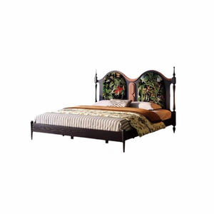 <span class=keywords><strong>Letto</strong></span> Matrimoniale in Stile Americano Vintage Nero Mid-Century, <span class=keywords><strong>Letto</strong></span> in Legno Massello Stile Francese per <span class=keywords><strong>Camera</strong></span> da <span class=keywords><strong>Letto</strong></span> Principale, Set <span class=keywords><strong>Camera</strong></span> da <span class=keywords><strong>Letto</strong></span> Rainbow Bridge - Product Image 2