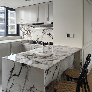 خزانات مطبخ بوحدات معاصرة مخصصة ، فورميكا ميلامين خشبي بقشرة ، للفلل ، أثاث منزلي لغرفة المعيشة - Product Image 4