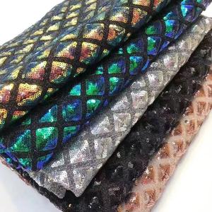 बैग/जूता सामग्री के लिए आरटीएस 3डी स्क्वायर डायमंड सेक्विन कढ़ाई कपड़ा - Product Image 1