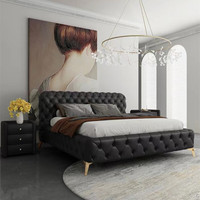 Cadre de lit rembourré à la mode lit de luxe en cuir simple et double king size ensemble de lit et matelas king size de Turquie