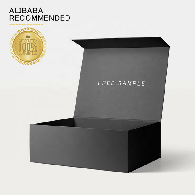 Custom Logo Luxury Box Magnetic Closure Lid Paper Rigid Cardboard Black Magnet Box Package Shoe Clothes Cardboard Gift Packaging