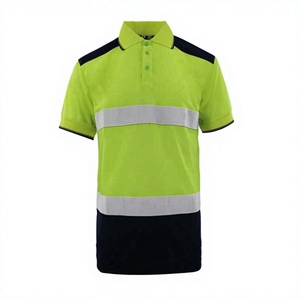 เสื้อโปโลสะท้อนแสงแบบกำหนดเองขายส่ง ระดับ 2 สีเหลืองดำลายทาง แขนสั้น สำหรับงานอุตสาหกรรม - Product Image 6
