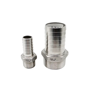 BSP ulir laki-laki 1/2 "X 14mm selang ekor duri 304 selang segi enam baja tahan karat konektor fiting pipa berduri - Product Image 1