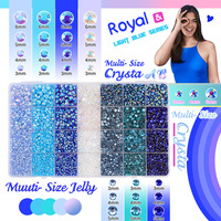 28 grilles taille mixte strass colorés Nail Art décorations 3D Flatback cristal ongles breloques