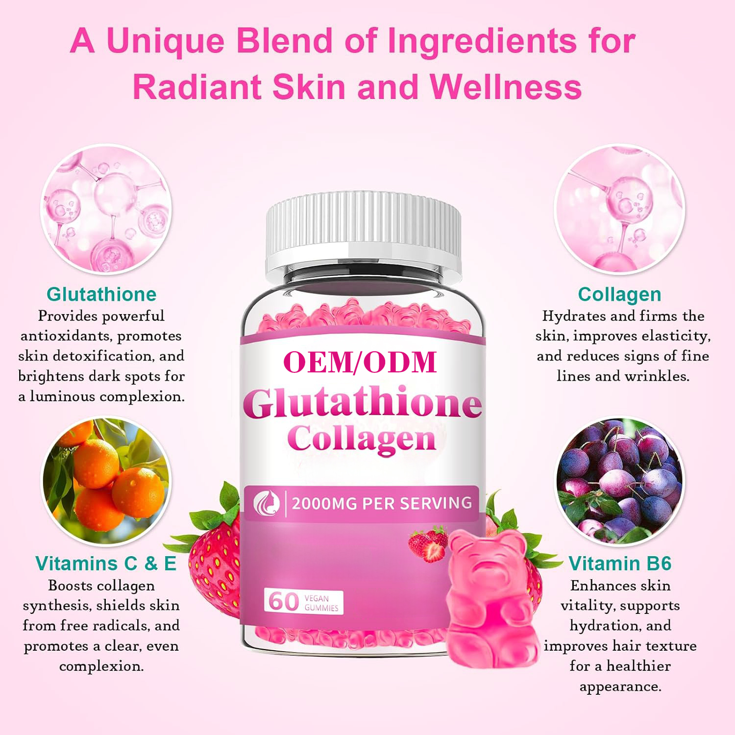 glutathione hair texture OEM Private Label L-glutathione Collagen 13 in 1 Skin Whitening Brightening  Gummies| Alibaba.com