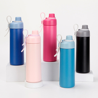 Bouteille d'eau en acier inoxydable, gourde isotherme écologique pour une isolation thermique de 24 heures, design à large ouverture pour les voyages, les sports et les activités de plein air