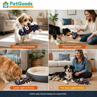 Jouet pour chien en toile rembourrée avec nœud en corde, couineur, pour le nettoyage des dents, interactif, à tirer, pour chiens agressifs, petits et moyens chiens, usage quotidien