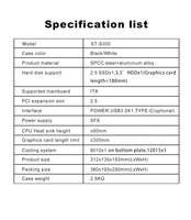 Boîtier d'ordinateur Mini ITX en aluminium noir/blanc, mini tour PC gaming ITX, USB 3.0 et Type-C