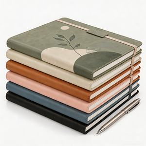 High Quality Custom Journal <b>Notebook</b> <b>A5</b> PU <b>Leather</b> Line Diary with Pen OEM Service Stationery for School Business Meeting - Product Image 5
