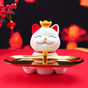 Ping An <span class=keywords><strong>Happy</strong></span> Festival Tips * Cailcat Llavero hecho a mano, Bandeja de entrada, Almacenamiento de adornos grandes, Accesorios de escritorio para el hogar - Product Image 2