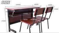 Meubles scolaires en bois de haute qualité, bureau et chaise pour deux personnes, table et chaises d'étude pour salle de classe