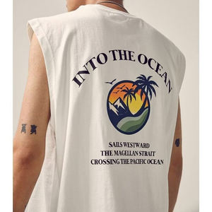 Débardeur sans manches pour homme, tendance estivale, motif personnalisable, couleur unie, sport, polyvalent, débardeur sans manches - Product Image 1