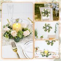 Rosen-Kerzenringe, Blumen-Kerzenringe, Eukalyptus-Kränze, Säulenhalter für Hochzeiten und Tischdekorationen zu Hause