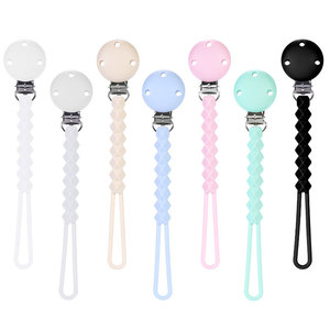 Chaîne de sucette pour bébé en silicone anti-chute avec clip 0-12 mois sans BPA, poignée droite - Product Image 3