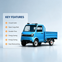 Auto Eléctrico 2026 de Doble Puerta y Doble Asiento, con Batería de Litio Ternaria, Camioneta Eléctrica de Cuatro Ruedas, Mini Pickup