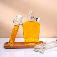 Bouteilles en verre transparent en gros pour la fabrication de kombucha, flacons vides avec bouchon à secouer, réutilisables, pour la fermentation à domicile