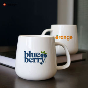 Tasse à café et mug en céramique blanche, personnalisable avec logo, cadeau promotionnel, fabriqué en Chine. - Product Image 2