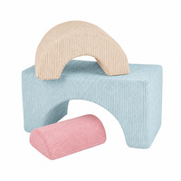 Nouvelles blocs de jeu empilables en tissu côtelé et mousse souple, forme arc-en-ciel, pour activités intérieures de maternelle