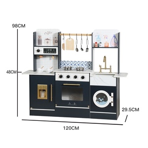 Giocattoli educativi per gioco finto per bambini giochi in legno per bambini gioco di simulazione di cottura cucina fornello frigorifero MDF - Product Image 6