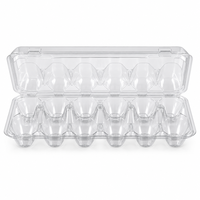 Boîte à œufs en plastique transparent PET à 12 compartiments avec fermeture sécurisée pour la distribution au détail et en ferme