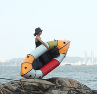 Packraft gonflable ultra-léger en PVC blanc pour 1-2 personnes, idéal pour la navigation stable et le kayak de randonnée – Prix usine
