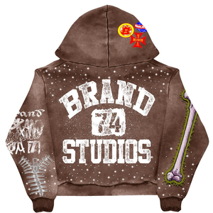 Premium Quality Tracksuit Full <b>Zip</b> <b>Hooded</b> Sweatshirt Set Brown Green Print Streetwear Adult Unisex Autumn Wear Tracksuit - Product Image 3