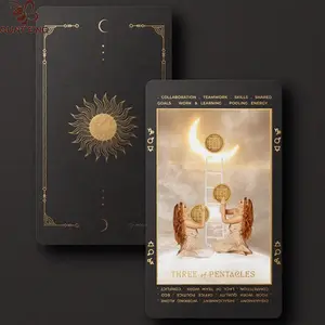 Venta al por mayor de tarot personalizado con impresión de juego de cartas, compra de tarot mágico de lujo personalizado con caja