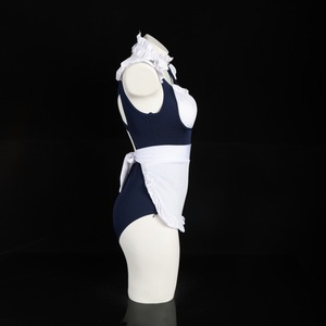 Costume de femme de chambre sexy grande taille, robe blanche marine à col volanté, tenue de jeu de rôle pour femmes 8199 - Product Image 3