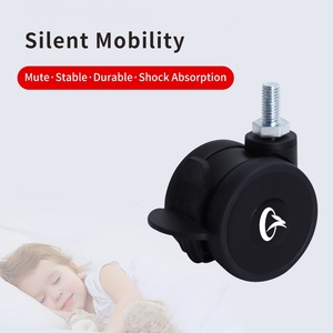 2.5 นิ้ว เงียบสงบ 360 องศา °   ล้อรถเข็นเด็กแบบหมุนได้ ลดแรงกระแทก พร้อมเบรก - Product Image 2