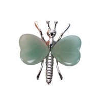 Ornement Papillon en Pierre Naturelle, Cristal en Forme de Cœur, Spécimen Minéral Libellule, Décoration Artisanale Simple, Vente en Gros Direct Usine
