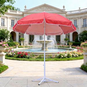 Sombrilla de Jardín y Piscina con Poste Metálico Ajustable, Tira Antiviento con Recubrimiento Plateado de 1.3m, Sombra Sólida - Product Image 1