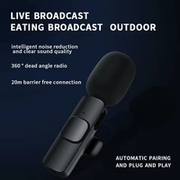 Microphone Lavalier Sans Fil K8 Type C à Condensateur Stéréo Portable pour Conférence, Réduction du Bruit, Lumières LED, Diffusion Vidéo en Direct