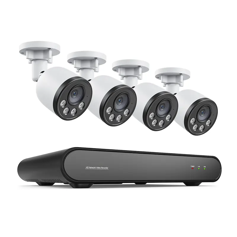 Prix bas 4MP 2.5K Surveillance système de caméra PoE 8 CH 5MP NVR ensemble Vision nocturne AI détection de mouvement système de caméra de sécurité