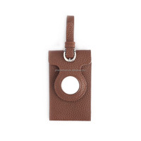 Soporte para Localizador de Equipaje de Cuero Granulado Premium, Etiqueta Localizadora Inteligente Antipérdida, Funda Protectora con Ranura para Tarjeta de Contacto