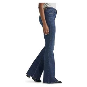 Wholesale Custom <b>Denim</b> Cheap Fashion Latest <b>Stretch</b> Women's <b>Denim</b> Pants High Waisted New Design Women's Flared Jeans - Product Image 3