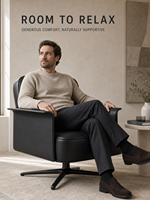 Fauteuil d'appoint moderne OEM ODM avec revêtement en cuir pleine fleur ou en tissu chenille haut de gamme, idéal pour les meubles de chambre d'hôtel