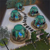 Dôme clair Full House avec tentes d'exposition Dôme géodésique Glamping le dôme de l'hôtel Glamping