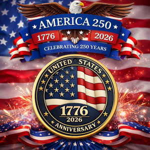 Moneda Conmemorativa Patriótica del 250 Aniversario <span class=keywords><strong>de</strong></span> la Constitución <span class=keywords><strong>de</strong></span> EE. UU. 1776-2026, con Águila Calva y Campana <span class=keywords><strong>de</strong></span> la Libertad, Bañada en Oro, Venta al por Mayor - Product Image 1
