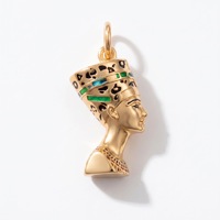 Breloques de style égyptien vintage, pendentifs Pharaon et Bastet en acier inoxydable plaqué or pour accessoires de bijoux faits à la main