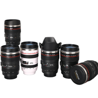 Ef24-105mm de caméra en acier inoxydable à sublimation personnalisée Tasses noires thermiques à objectif de caméra à brassage automatique
