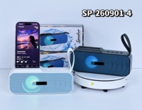 Haut-parleur Bluetooth portable RGB 8W avec support de téléphone, sans fil, pour extérieur, prend en charge BT, TF, USB, radio FM, TWS, charge Type-C