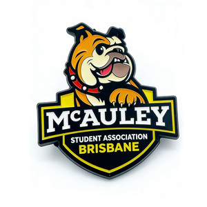 Distintivo in Lega <span class=keywords><strong>di</strong></span> Zinco con Design Classico della Mascotte Scolastica Bulldog dell'<span class=keywords><strong>Associazione</strong></span> Studentesca McAuley <span class=keywords><strong>di</strong></span> Brisbane, Finitura Premium in Smalto - Product Image 1