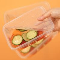 Récipient alimentaire rectangulaire en plastique pour préparation de repas jetable Capacité de 500ml-1000ml Couvercle dôme transparent Nouilles Pommes de terre Chips Hamburger