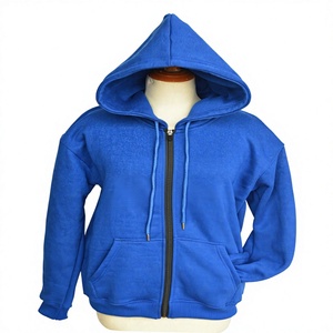 Sweat-shirt à capuche zippé en polaire bleu roi moderne pour homme, manches longues, poignets côtelés, veste de sport décontractée, personnalisable à 100% - Product Image 1