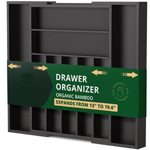 Di bambù di lusso <span class=keywords><strong>cassetto</strong></span> della cucina Organizer argenteria <span class=keywords><strong>porta</strong></span> utensili e <span class=keywords><strong>posate</strong></span> vassoio con cassettiere scanalato - Product Image 2