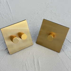 Interruptor de Pared Dorado con Regulador de Intensidad, Acero Inoxidable 86, UE 10A, Universal, 1 Grupo, Doble Polo, Enchufe Retro, Moderno, para Hogar y Oficina - Product Image 4