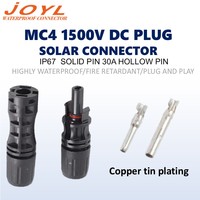 Connecteur solaire JOYL MC4-1500VDC à broches creuses 30A pour système photovoltaïque résidentiel sur toiture