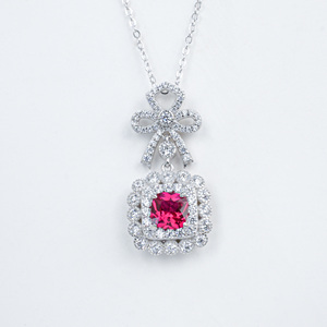925 Silver Cultivated <b>Ruby</b> <b>Necklace</b> - Product Image 1
