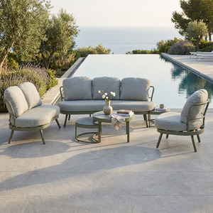 Set di Divani da Esterno Moderni <span class=keywords><strong>in</strong></span> Alluminio, 6 Pezzi, Arredamento da Patio con Telaio <span class=keywords><strong>in</strong></span> Alluminio Verniciato a Polvere - Product Image 3