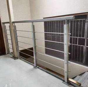 Barandilla <span class=keywords><strong>de</strong></span> <span class=keywords><strong>Acero</strong></span> <span class=keywords><strong>Inoxidable</strong></span> para Interiores y Exteriores, Columna <span class=keywords><strong>de</strong></span> Balaustrada para Escaleras, Barandilla Cuadrada <span class=keywords><strong>de</strong></span> Vidrio Templado para Terraza - Product Image 1